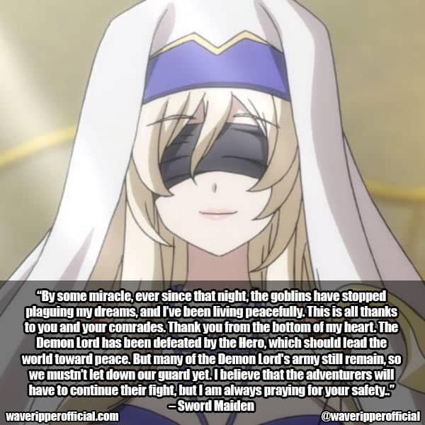 Sword Maiden quotes from Goblin Slayer