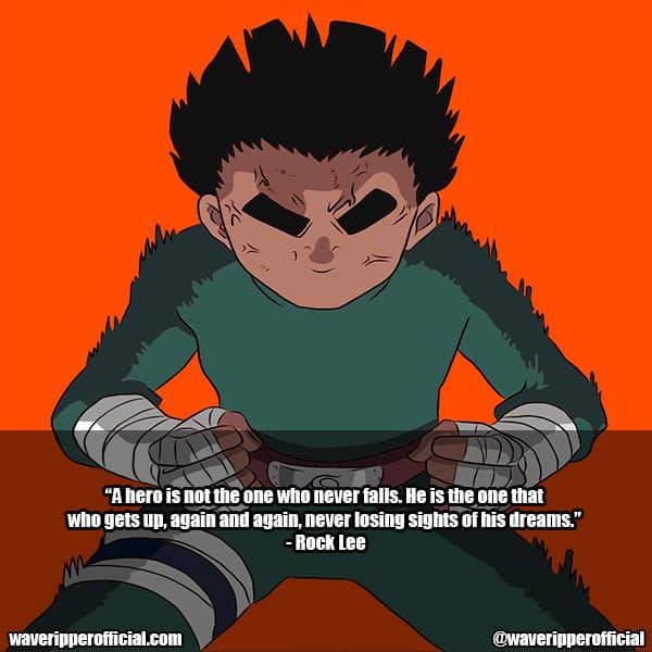 rock lee quotes from anime naruto
