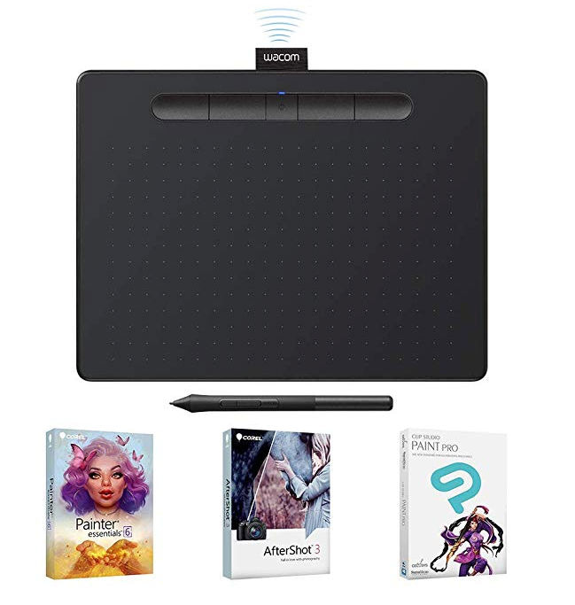 Wacom Intuos Wireless Graphics Drawing Tablet with 3 Bonus Software Included