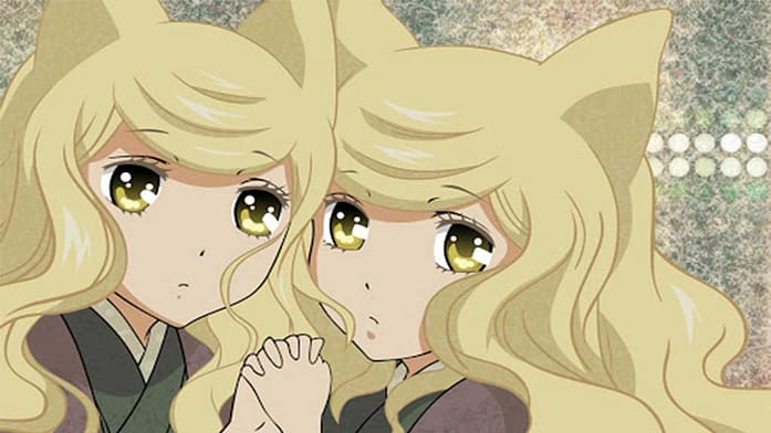 Bonbori and Hozuki - half-kitsune anime characters