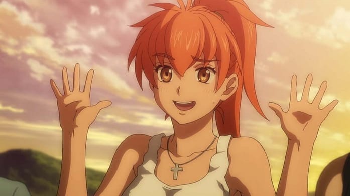 Orange haired female anime character in school uniform HD wallpaper   Wallpaper Flare