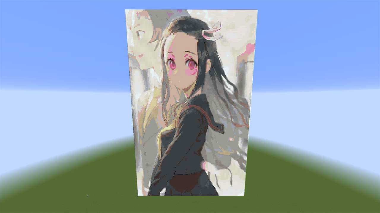 Nezuko Kamado Pixel Art in Minecraft - Waveripperofficial