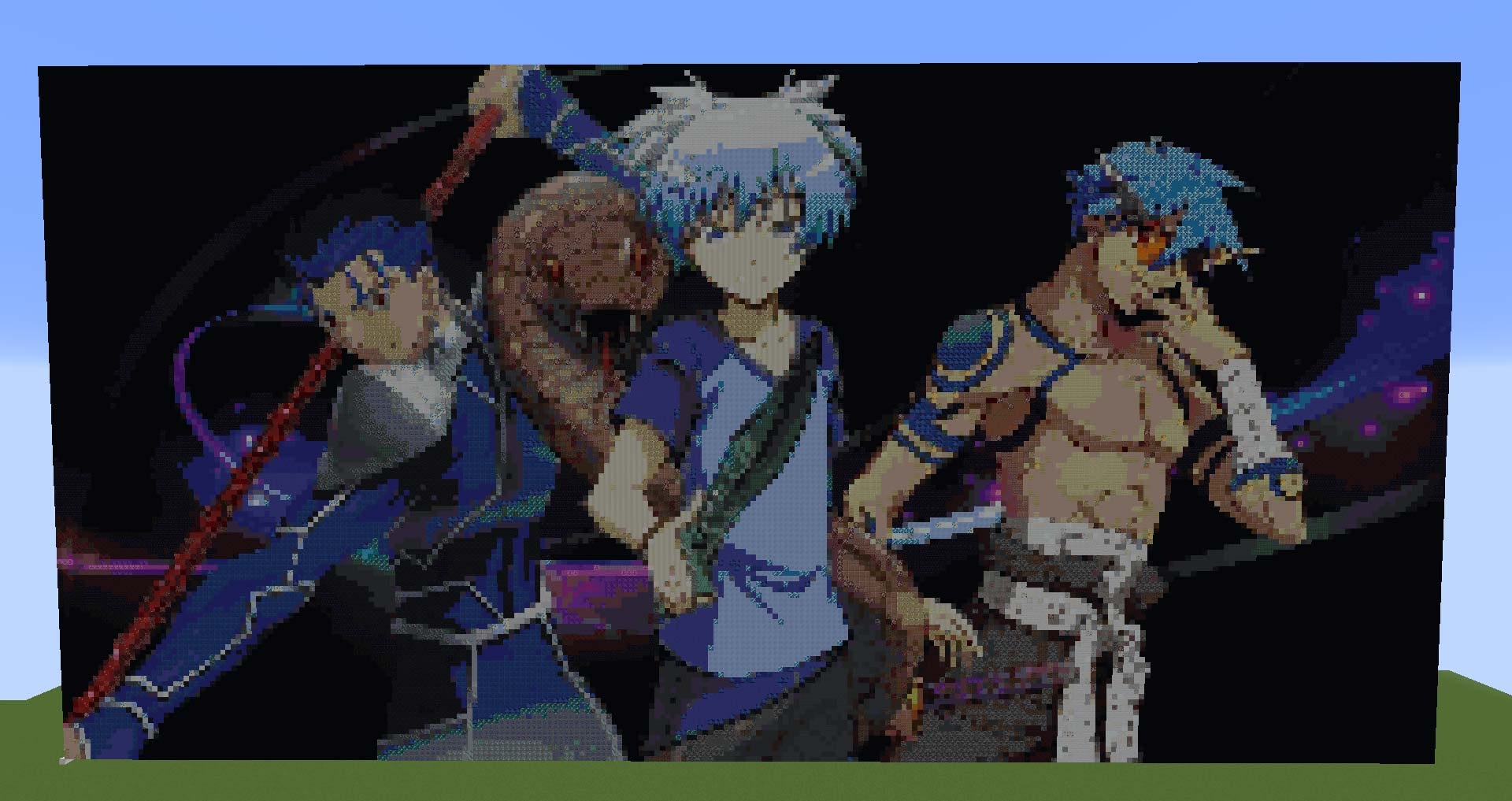 Minecraft Pixel Art Anime Characters With Blue Hair Waveripperofficial