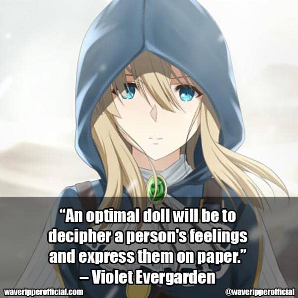 Emotional quotes from Violet Evergarden