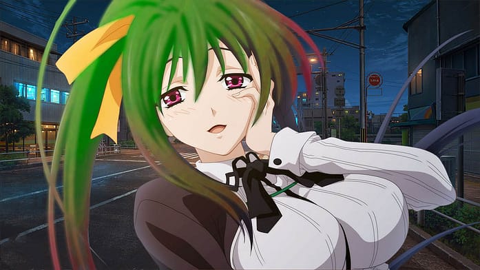Akeno Shiranui green haired anime